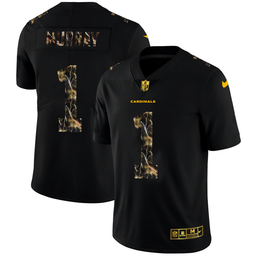 2020 Arizona Cardinals #1 Kyler Murray Men Black Nike Flocked Lightning Vapor Limited NFL Jersey